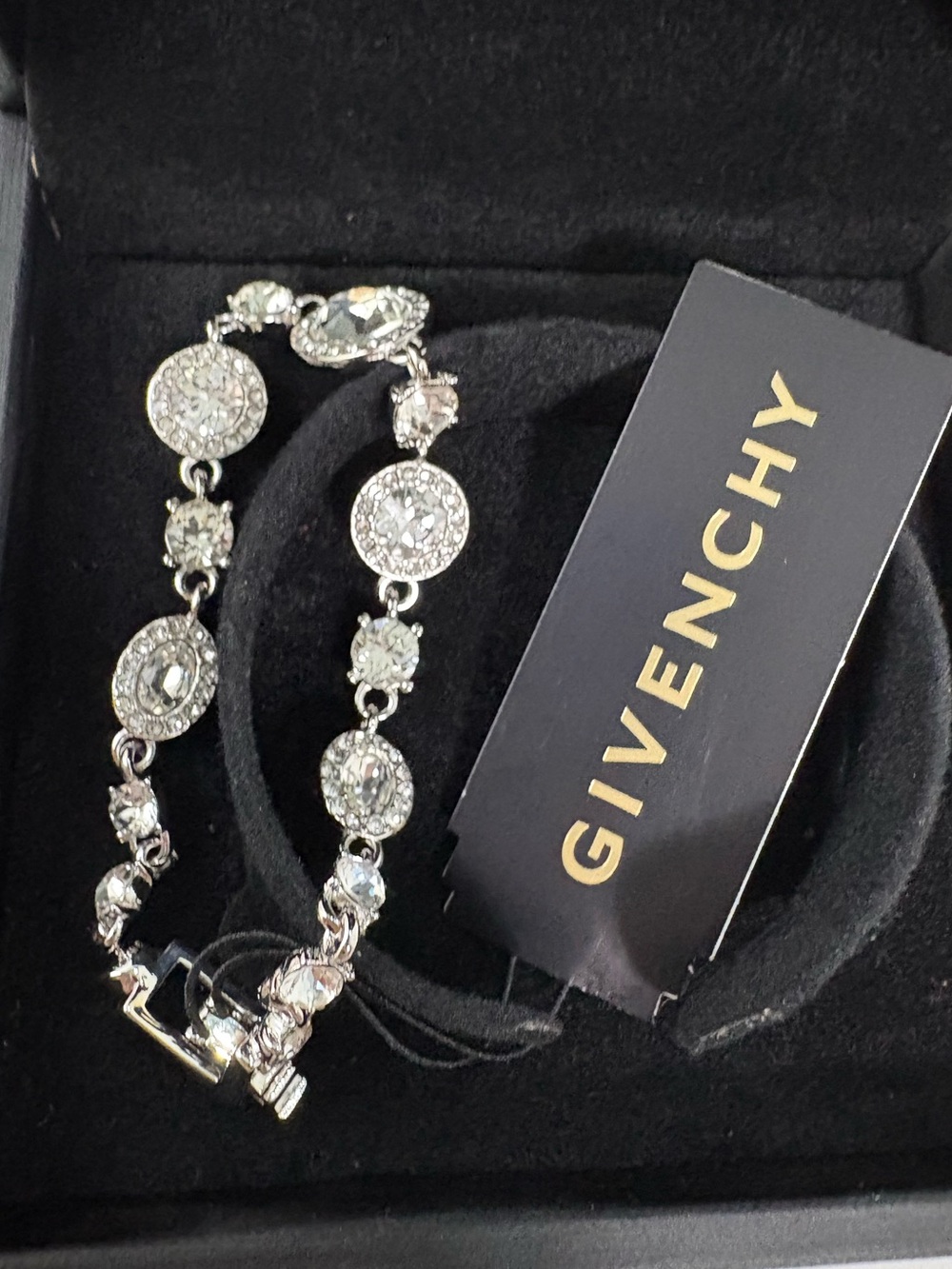 Givenchy Silver Crystal Link Bracelet - Picture 1 of 12